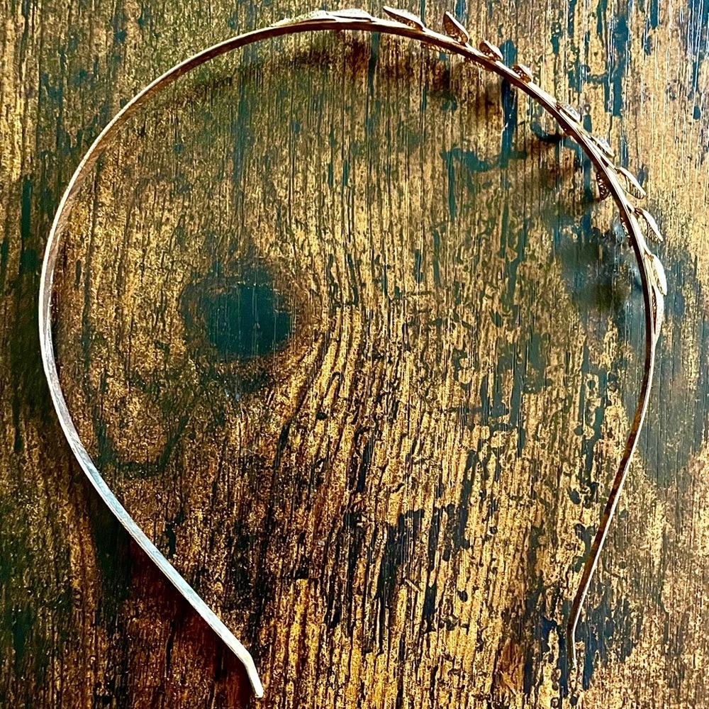 Gold Laurel Leaf Headband Crown Boho Grecian Goddess Festival Bridal Tiara - Picture 3 of 8